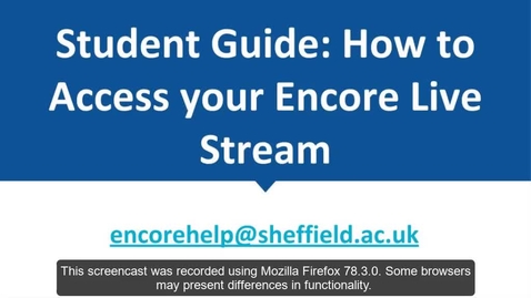 Thumbnail for How to access a live stream in Encore