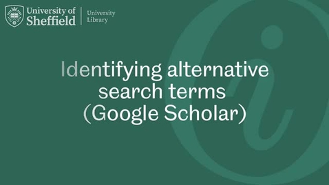 Thumbnail for Identifying alternative search terms (Google Scholar)