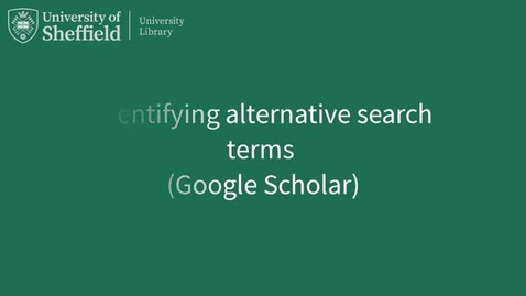 Thumbnail for Identifying alternative search terms (Google Scholar)