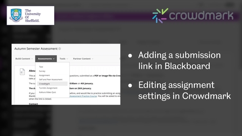Thumbnail for Crowdmark: setting up an assignment