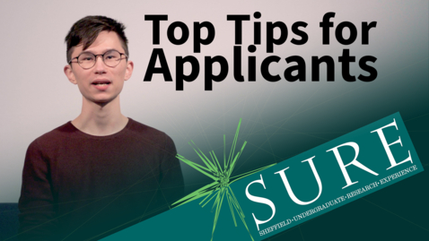 Thumbnail for entry SURE: Top Tips for Applicants