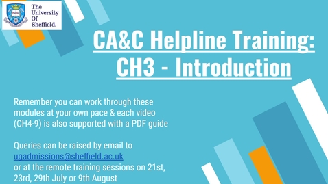 Thumbnail for entry CH3: CA&amp;C Helpline Introduction 
