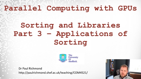 Thumbnail for entry Lecture 16 - Part 03 - Applications of Sort