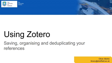 Thumbnail for entry Using Zotero to manage your references and remove duplicates
