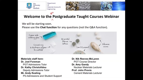 Thumbnail for Materials Science &amp; Engineering MSc taster lecture 4