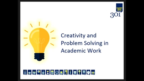 Thumbnail for Creativity and Problem Solving in Academic Work