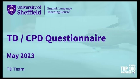 Thumbnail for entry TD-CPD Questionnaire