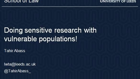 Thumbnail for Tahir Abass; Doing sensitive research with vulnerable populations