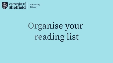 Thumbnail for 5. Organise your reading list
