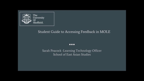 Thumbnail for Student Guide to Accessing Feedback in MOLE