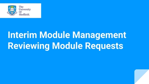 Thumbnail for entry IMM Reviewing module requests