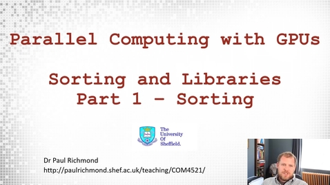 Thumbnail for Lecture 16 - Part 01 - Sorting