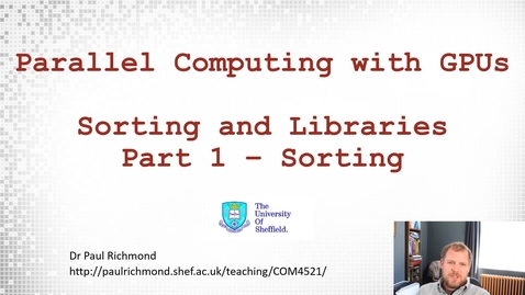 Thumbnail for entry Lecture 16 - Part 01 - Sorting