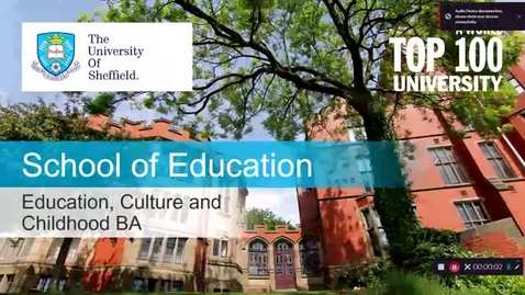 Thumbnail for entry Education, Culture and Childhood, BA - Pre-Application Open Day Talk (recorded September 2021)