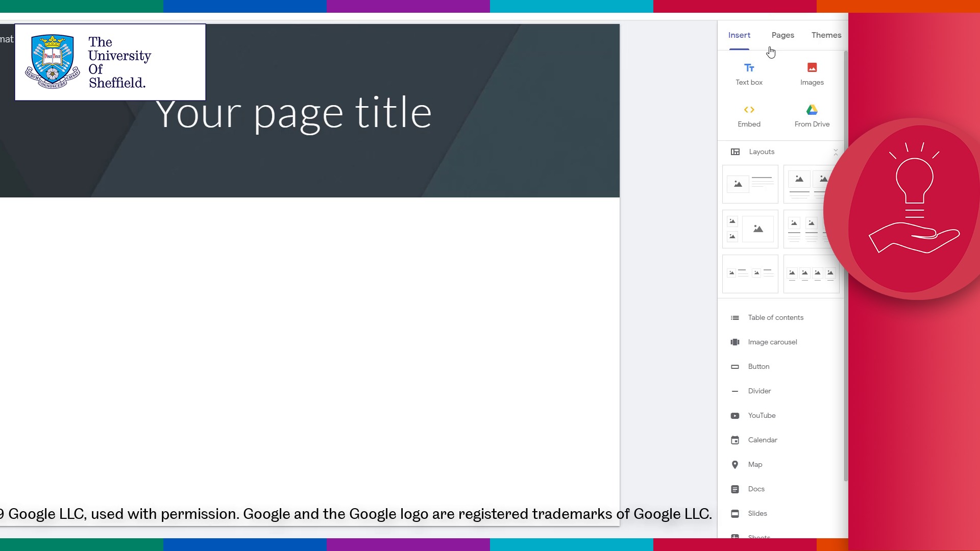 How To Create A Google Site The University Of Sheffield Kaltura