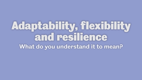 Thumbnail for What does adaptability, flexibility and resilience mean?