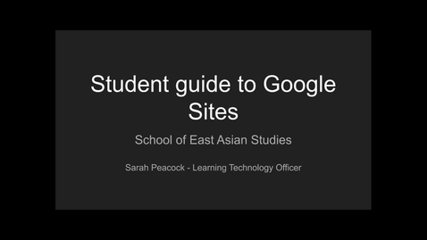 Thumbnail for entry Student Guide Google Sites