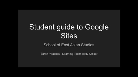 Thumbnail for Student Guide Google Sites