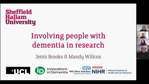 Thumbnail for entry Involving People with Dementia in Research (19/03/2024) WRDTP: AQUALM