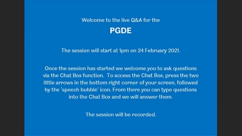 Thumbnail for entry PGDE Teacher Training - Live Q&amp;A from the Postgraduate Online Open Day, Feb 2021