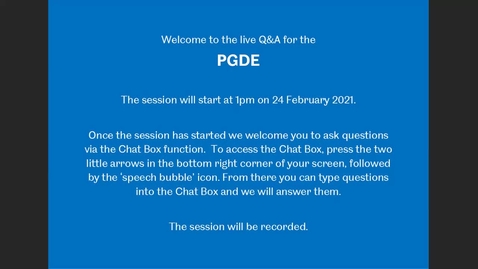 Thumbnail for PGDE Teacher Training - Live Q&amp;A from the Postgraduate Online Open Day, Feb 2021