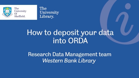 Thumbnail for entry How to deposit your data into ORDA