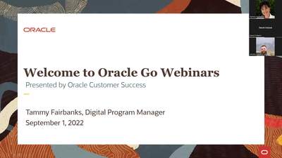 Oracle Go Cloud Portal Onboarding September 1, 2022 - Oracle Video Hub