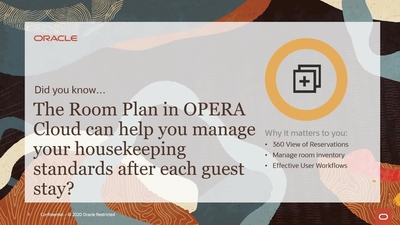 Did You Know? The Room Plan in OPERA Cloud Can Help You ...