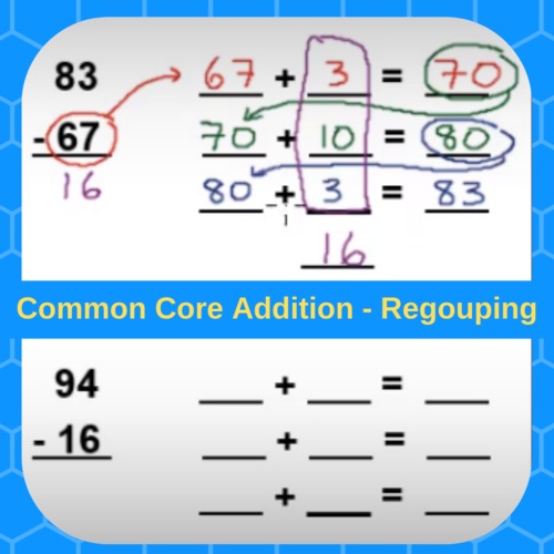 Preview of Common Core Subtraction - Regrouping