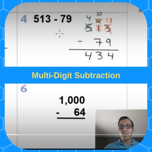 Multi-Digit Subtraction Tutorial **Matching Worksheet Included**