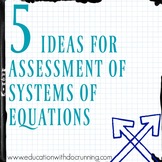 Systems of Equations Five Ideas for Assessment