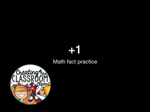Preview of Math fact +1 fluency videos