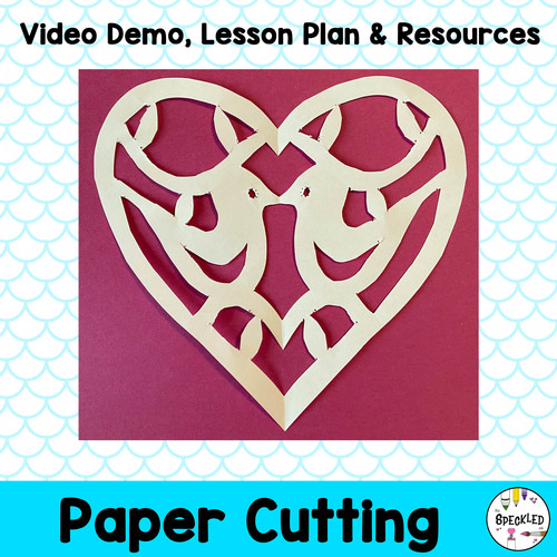 Preview of Art Lesson Plan. Scherenschnitte Paper Cutting. Video, Lesson & Presentation