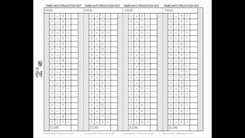 MULTIPLICATION SPEED TESTS HOME LEARNING by Catch-Up Learning | TpT