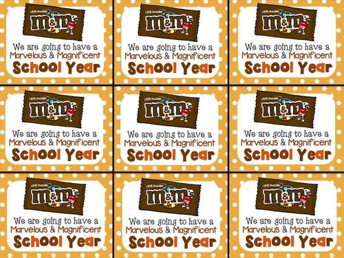 M M Beginning Of Year Gift Tag Marvelous And Magnificent School Year