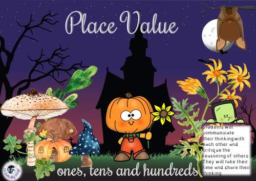Number Talks Halloween Place Value up to 999 by On Butterfly Wings