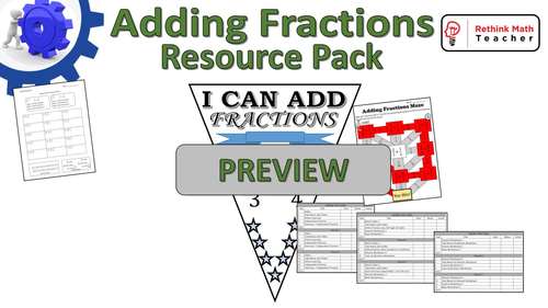 Adding Fractions with Uncommon Denominators - Learning Stations