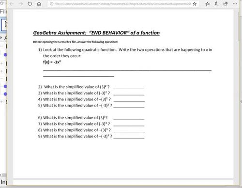 High School Easy Interactive Common Core Sub Plans Function Algebra End ...