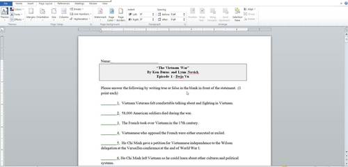 The Vietnam War A Film By Ken Burns And Lynn Novick Worksheet Ken Burns The Vietnam War Episode 1 Deja Vu Movie Guide Tpt