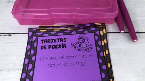 SPANISH-Español Tarjetas en Poesia-Responding to Poetry Task Cards