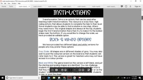 Math Transformations Activity by 3 Heads Are Better Than 1 | TpT