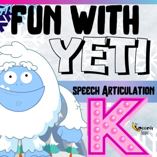 Preview of Fun With Yeti - Articulation Intervention for /k/ {Full Digital Deck}