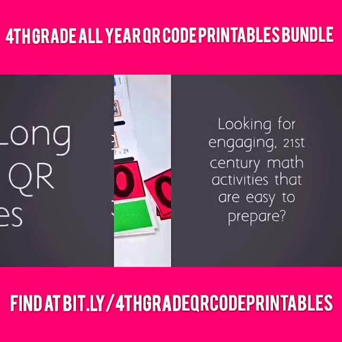 4th Grade Math Worksheets and Centers with QR Codes Bundle ...