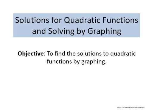 Quadratic Functions Unit: 9 Powerpoint Lessons with Student Notes