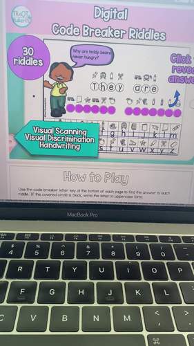 Digital Code Breakers Riddles FREEBIE for Teletherapy by The OT Butterfly