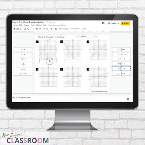 Graphing with Linear Equations by Miss Kuiper's Classroom | TPT