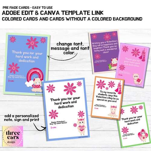 Printable EDITABLE Valentine's Day Cards from Teacher to Student