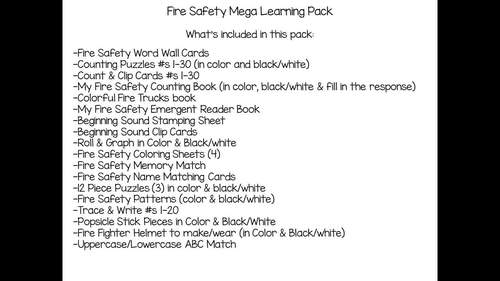 Fire Safety Theme Unit for Preschool and Kindergarten | TPT