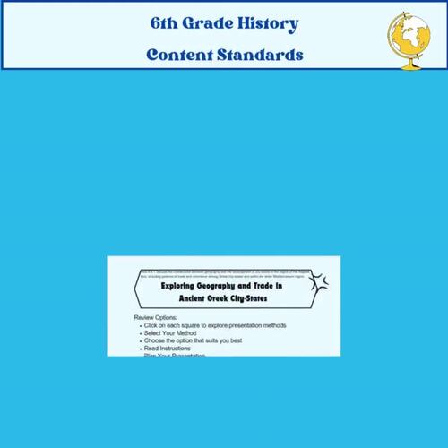 HSS 6.4.1 Aegean CityStates and Geography PBL Choice Board TPT