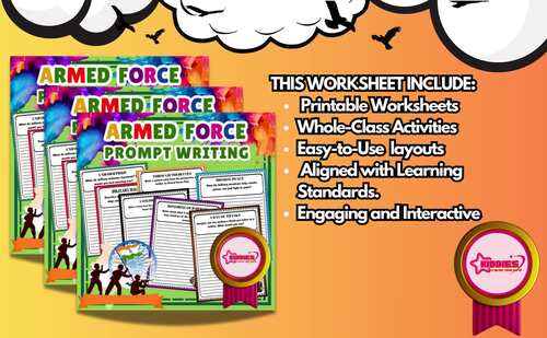 Armed Forces Prompt Writing Activities, Worksheet 2nd,3rd,4th,5th,6th ...